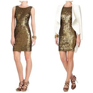 BCBG | Elegant Gold Sequin Dress